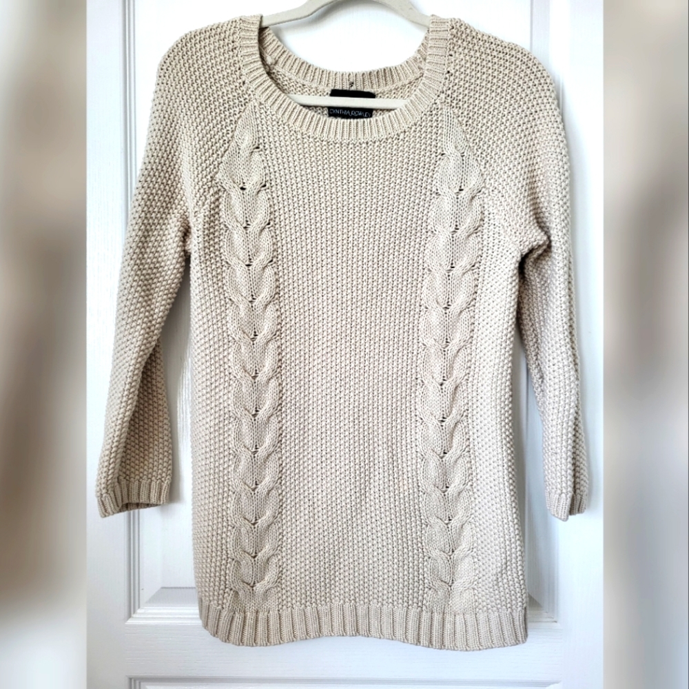 Cynthia Rowley Cable Knit Sweater Size M
